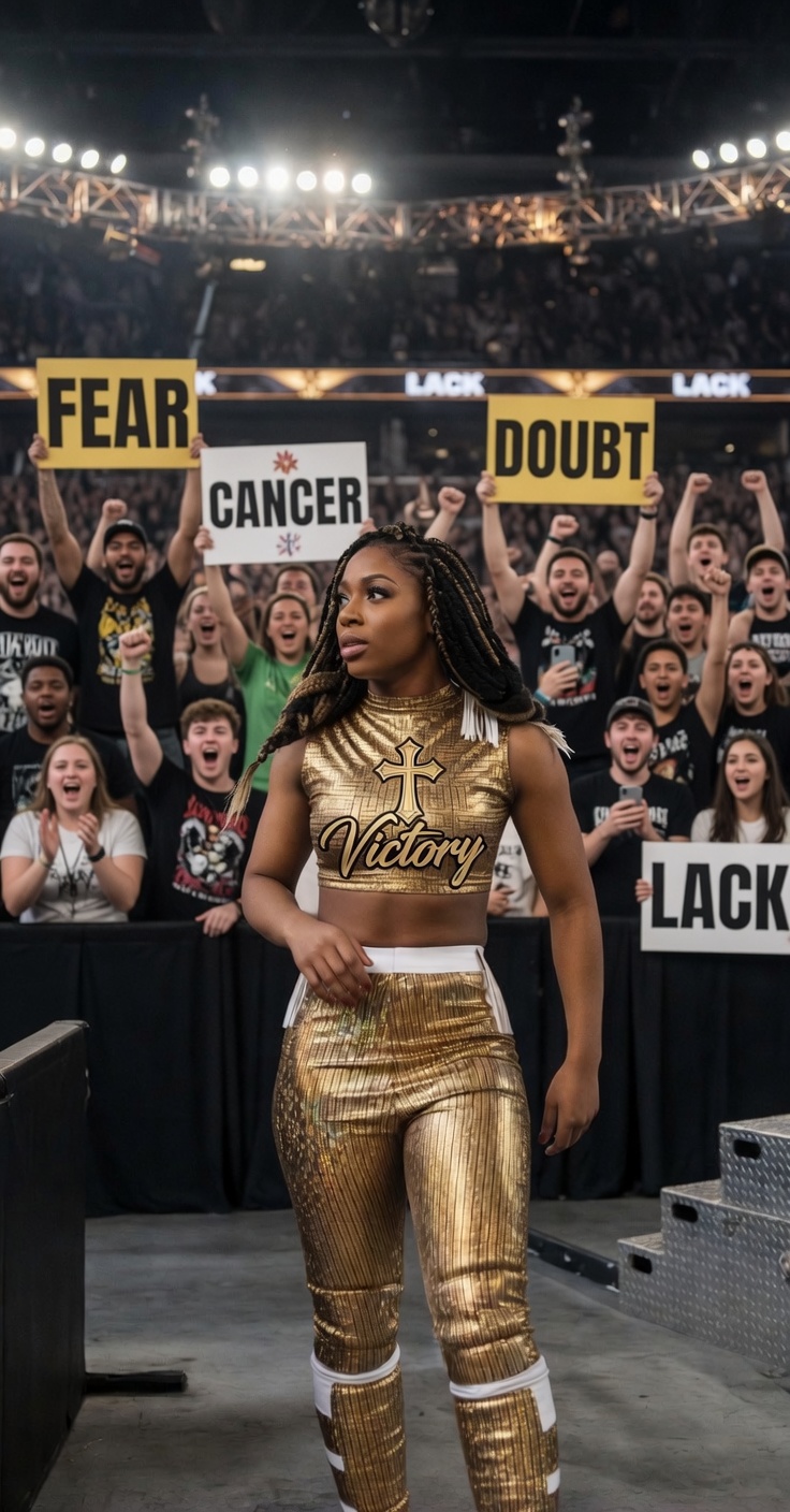 Female Ultimate Warrior character representing women standing in victory